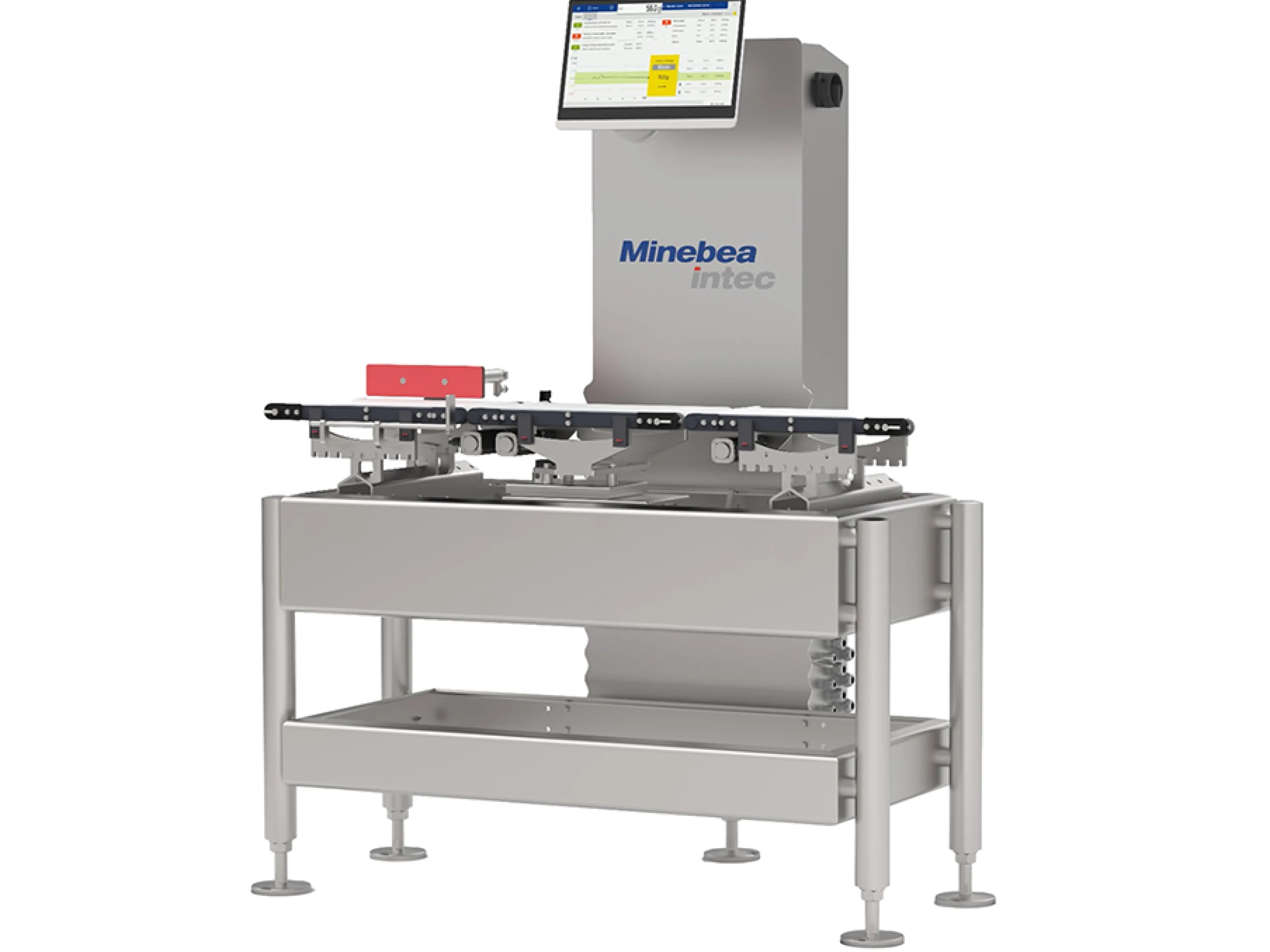 Hygienisches Design in der Inspektionstechnologie: die Kontrollwaage Flexus von Minebea Intec mit offener Konstruktionen ohne Hohlkörper, reduzierten Kontaktflächen und guter Zugänglichkeit