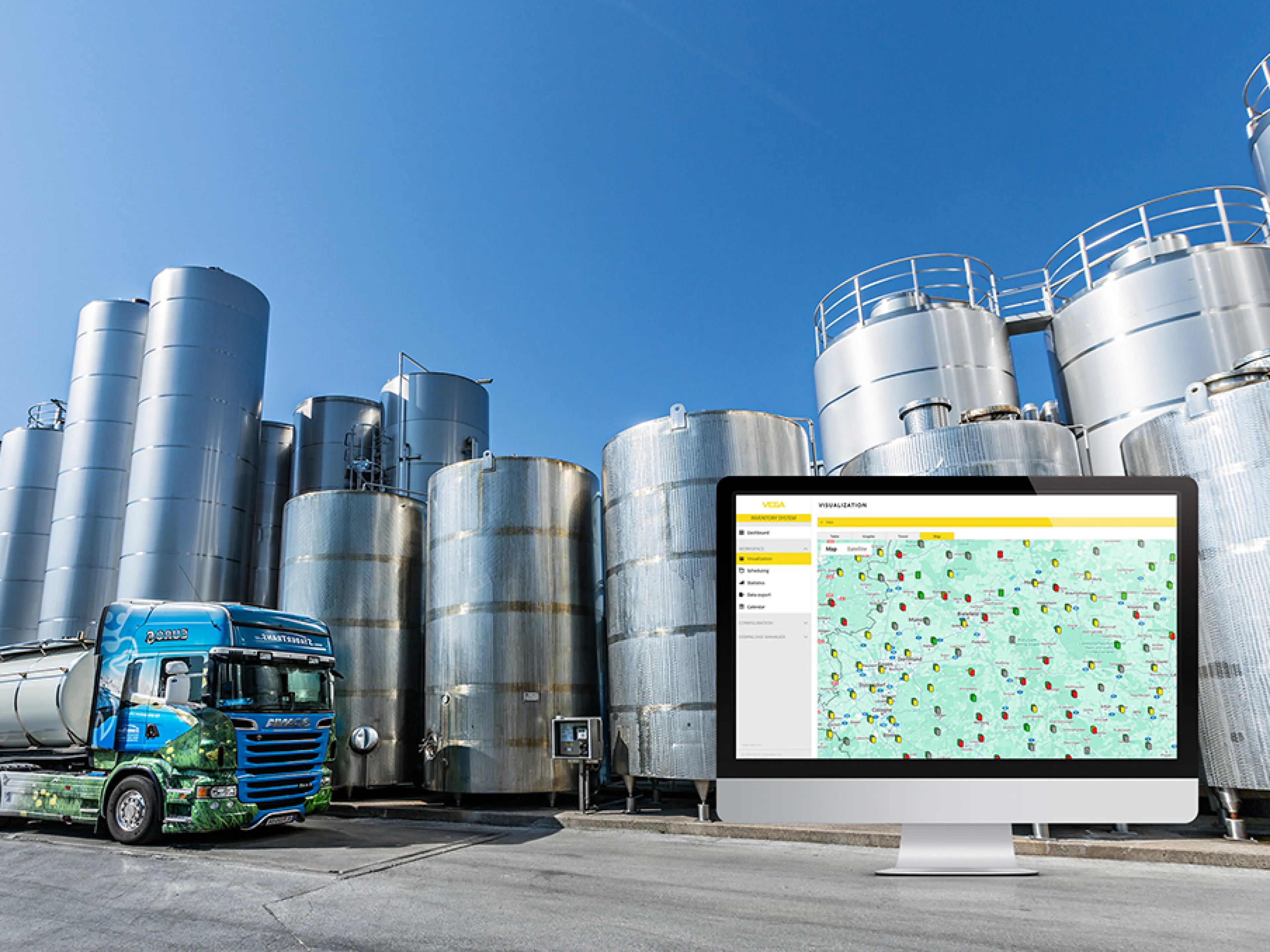 Präzise Bestandsüberwachung: cloudbasierte Sensor-Lösung von Vega zur Füllstandüberwachung und Verwaltung von Lagerbeständen in Silos, Tanks und Behältern in Echtzeit