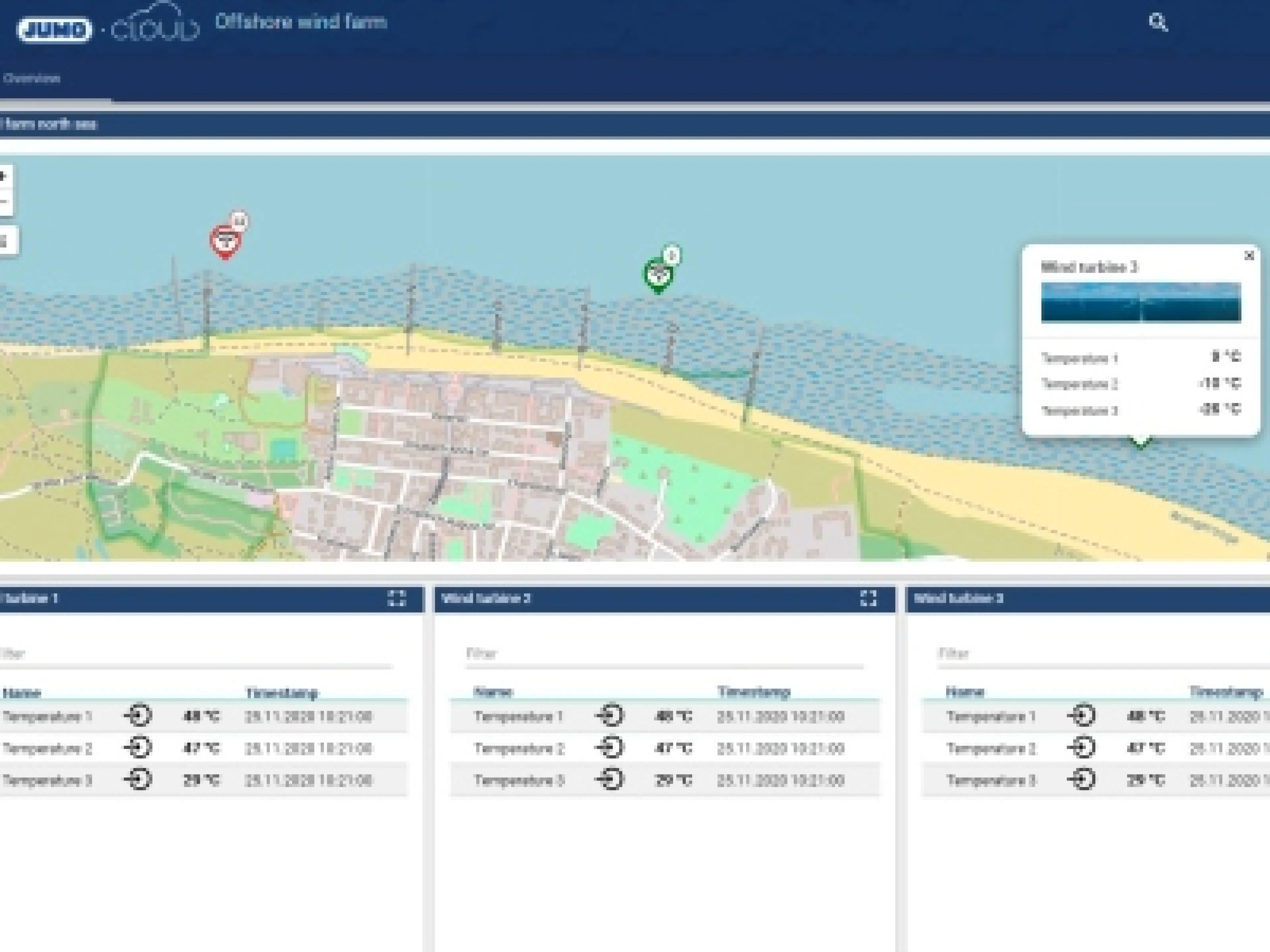 Muster-Applikation einer Windfarm