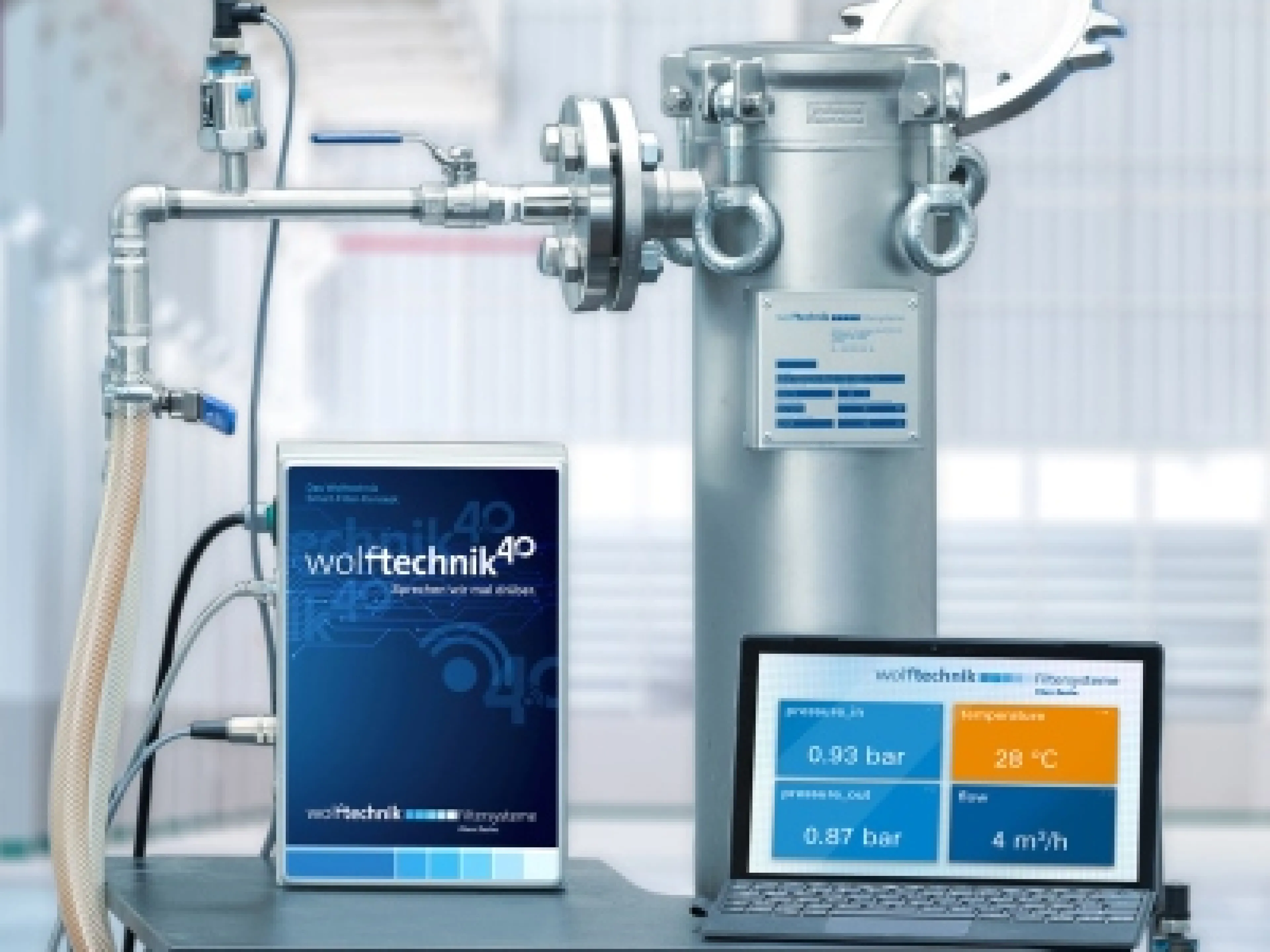 „Smartifiziertes“ Filtersystem mit Sensoren, Dashboard und smarter Filterbox