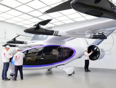 An den Start durch neuartige Materialien: Covestro und der chinesische Autohersteller arbeiten zusammen, um fliegende Autos marktreif zu machen, Bild: GAC An den Start durch neuartige Materialien: Covestro und der chinesische Autohersteller GAC arbeiten zusammen, um fliegende Autos marktreif zu machen