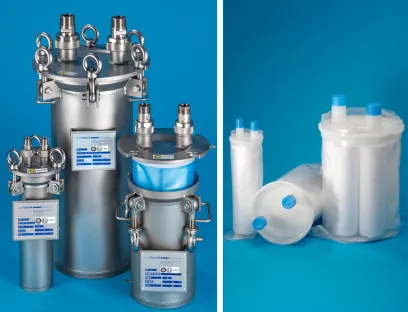 Filtration von Feinchemikalien: Das geschlossene Wechselkonzept reduziert den Kontakt des Filtergehäuses mit dem Prozessmedium und damit Reinigungsaufwand und mögliche Produktverschleppungen