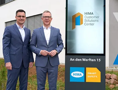 Sergej Arent (Director Applications) und Jörg de la Motte (CEO), Bild : Hima Group Sergej Arent (Director Applications) und Jörg de la Motte (CEO) von der Hima Group