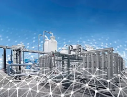 Das Bild zeigt eine hocheffiziente Linde Membrananlage, Bild: Linde Das Bild zeigt eine hocheffiziente Linde Membrananlage