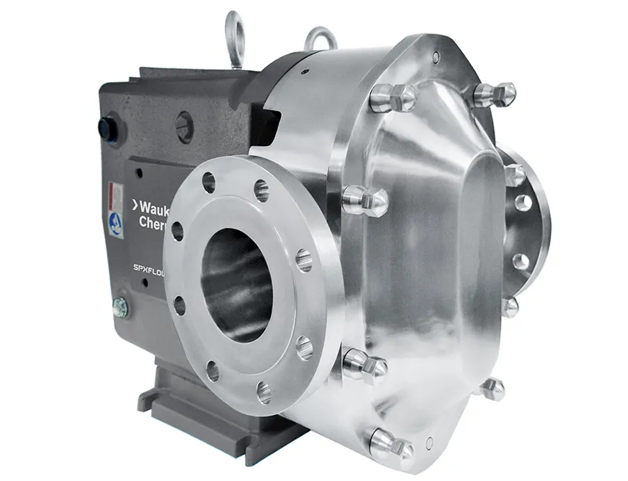 Kreiskolbenpumpe Waukesha „Universal 2 ND“ mit pulsationsfreier Förderung für viskose, empfindliche und partikelbeladene Chemikalien