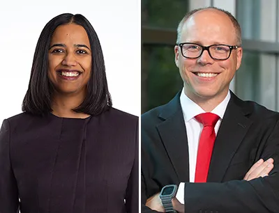 Mary Kurian und Christian-Matthias Jutzi von BASF